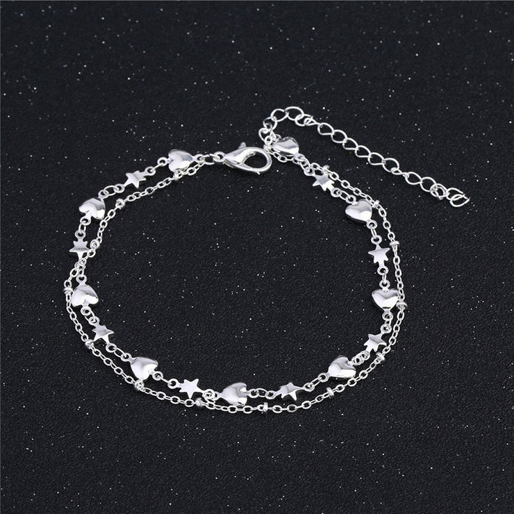 Vintage Star Double Love Anklet