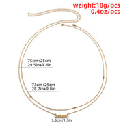 Simple Metal Letter Pendant Waist Chain For Women Europe And America Cross Border Multi-layer Sexy Fashion Slim Chain Body Chains