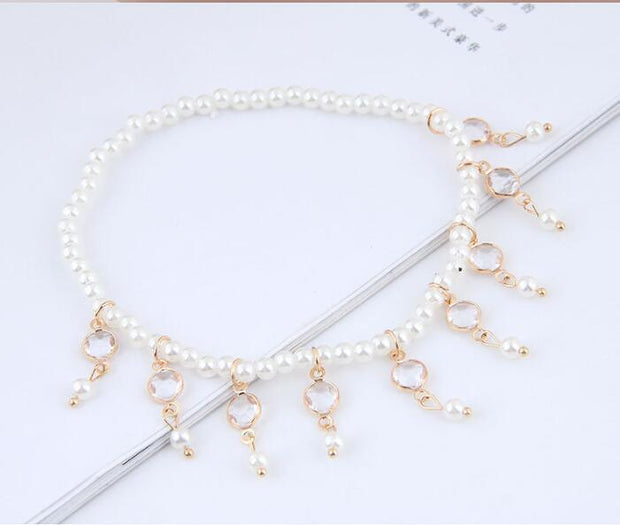 Pearl tassel anklet