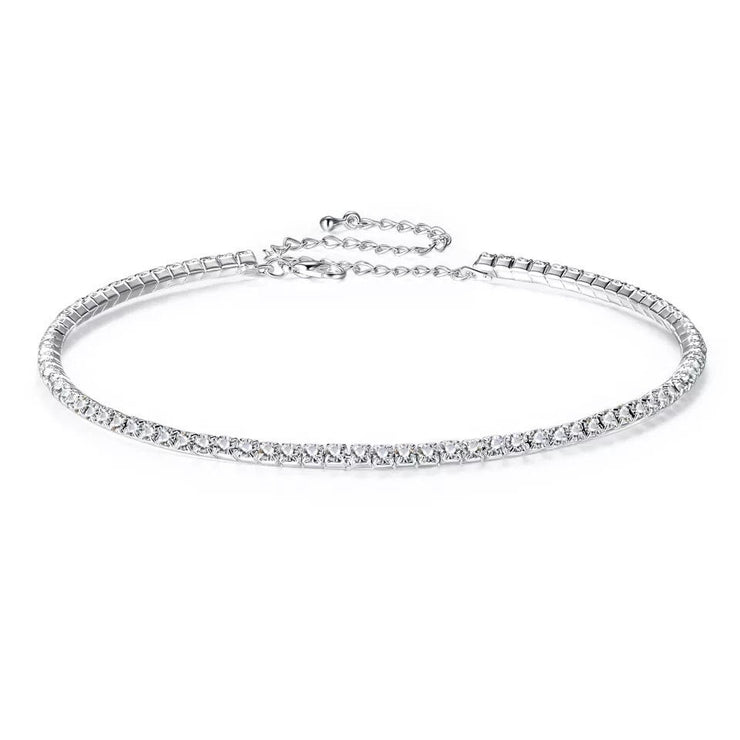 Necklace Short Choker Necklace Jewelry for Women Christmas Crystal Necklace Gold Plated Necklace Silver-plated