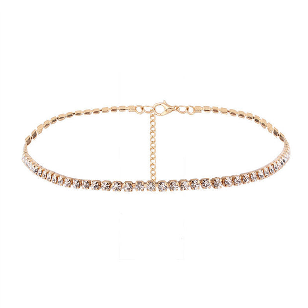 Necklace Short Choker Necklace Jewelry for Women Christmas Crystal Necklace Gold Plated Necklace Silver-plated