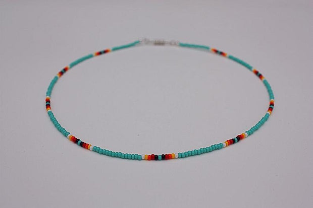 Short Necklace Handmade Wild Color Rice Bead Necklace