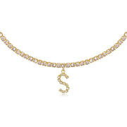 Europe And America Creative Decorative Diamond Letters Necklace Fashion Jewelry