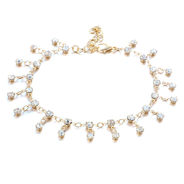 Tassel round pendant anklet