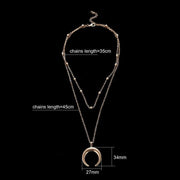 Bohemian Double Necklace Gold Plated Ladies Clavicle Necklace