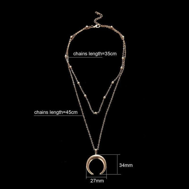 Bohemian Double Necklace Gold Plated Ladies Clavicle Necklace
