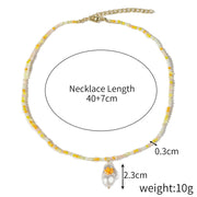 Green Crystal Beaded Necklace Female Flower Necklace