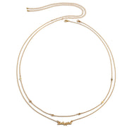 Simple Metal Letter Pendant Waist Chain For Women Europe And America Cross Border Multi-layer Sexy Fashion Slim Chain Body Chains