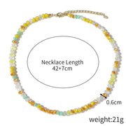 Green Crystal Beaded Necklace Female Flower Necklace