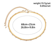 Classic Flat Snake Link Waist Chain Imitation Pearl Beads for Women Sexy Belly Body Chains Jewelry Party Summer Street
