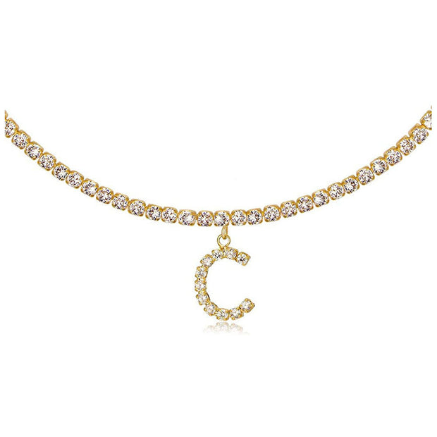 Europe And America Creative Decorative Diamond Letters Necklace Fashion Jewelry